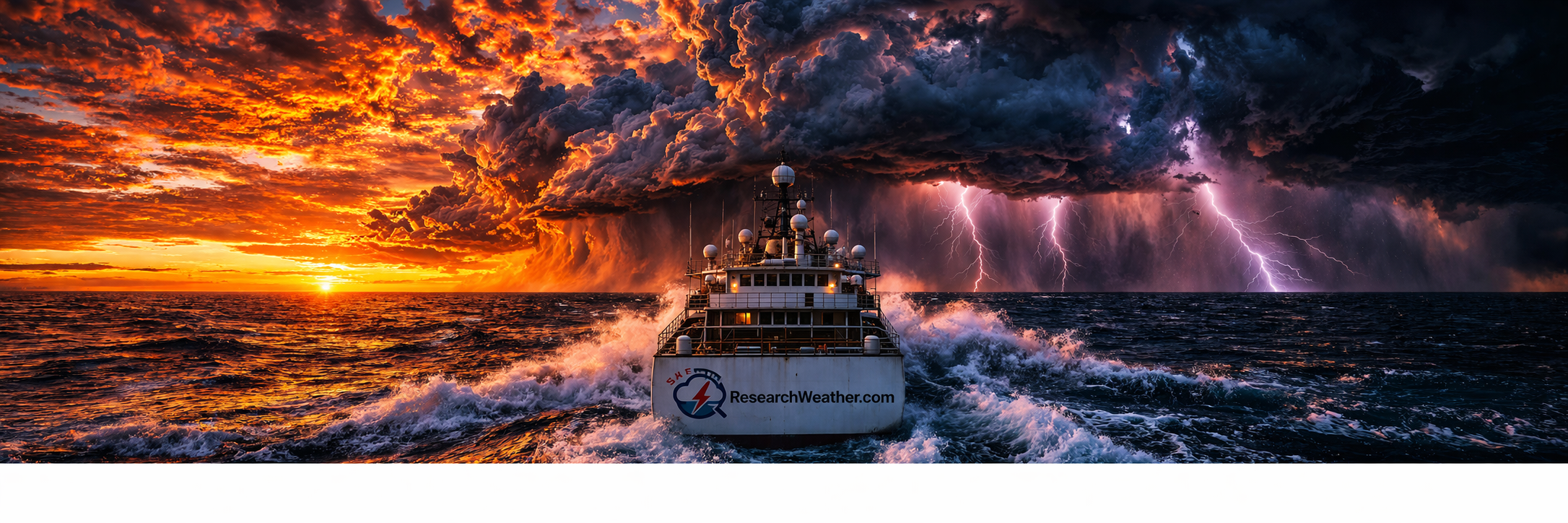 ResearchWeather vessel heading toward a stormy horizon